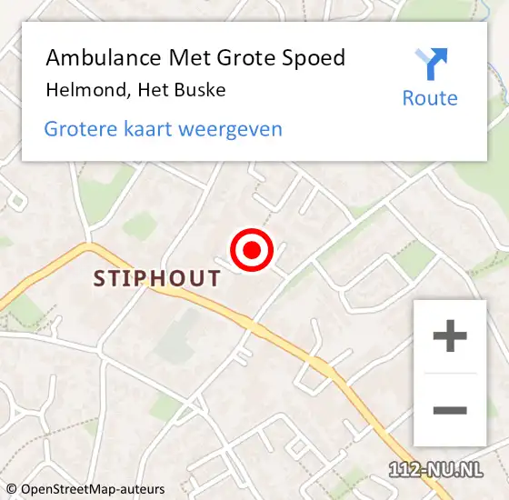 Locatie op kaart van de 112 melding: Ambulance Met Grote Spoed Naar Helmond, Het Buske op 13 januari 2020 09:06