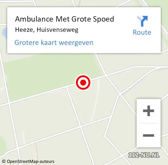 Locatie op kaart van de 112 melding: Ambulance Met Grote Spoed Naar Heeze, Huisvenseweg op 13 januari 2020 14:38