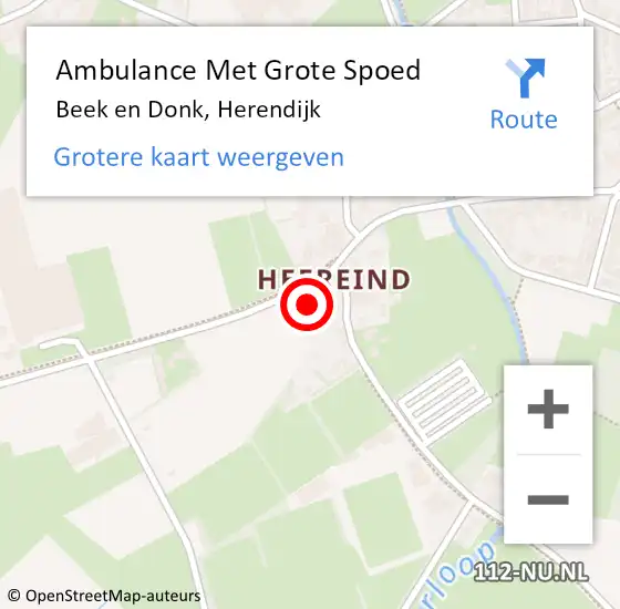 Locatie op kaart van de 112 melding: Ambulance Met Grote Spoed Naar Beek en Donk, Herendijk op 25 april 2014 13:59