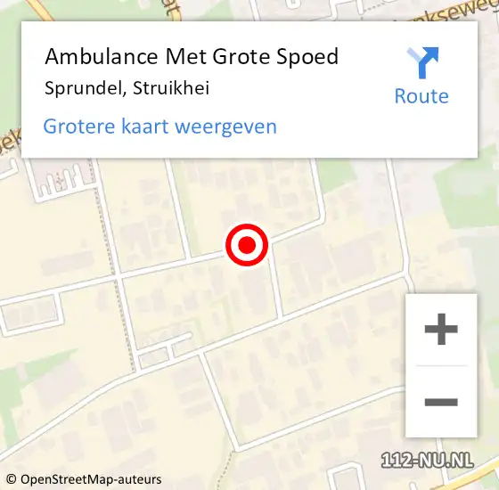 Locatie op kaart van de 112 melding: Ambulance Met Grote Spoed Naar Sprundel, Struikhei op 14 januari 2020 06:56