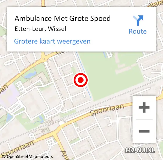Locatie op kaart van de 112 melding: Ambulance Met Grote Spoed Naar Etten-Leur, Wissel op 15 januari 2020 02:56