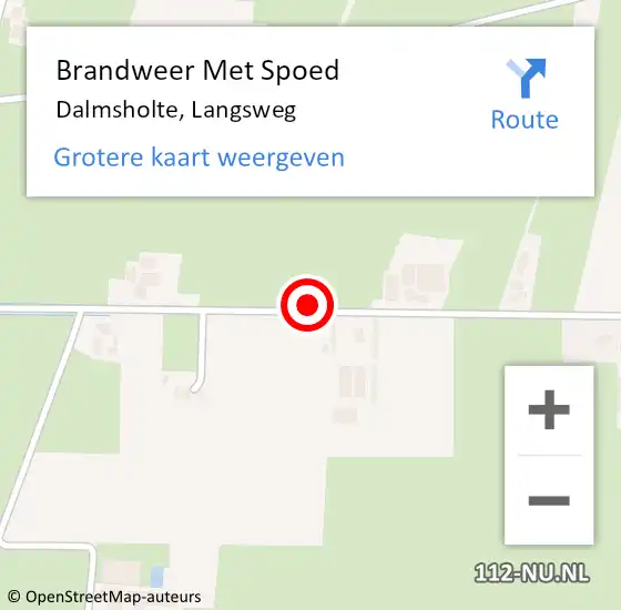 Locatie op kaart van de 112 melding: Brandweer Met Spoed Naar Dalmsholte, Langsweg op 15 januari 2020 05:16