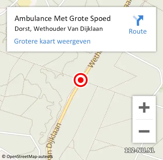 Locatie op kaart van de 112 melding: Ambulance Met Grote Spoed Naar Dorst, Wethouder Van Dijklaan op 15 januari 2020 10:22