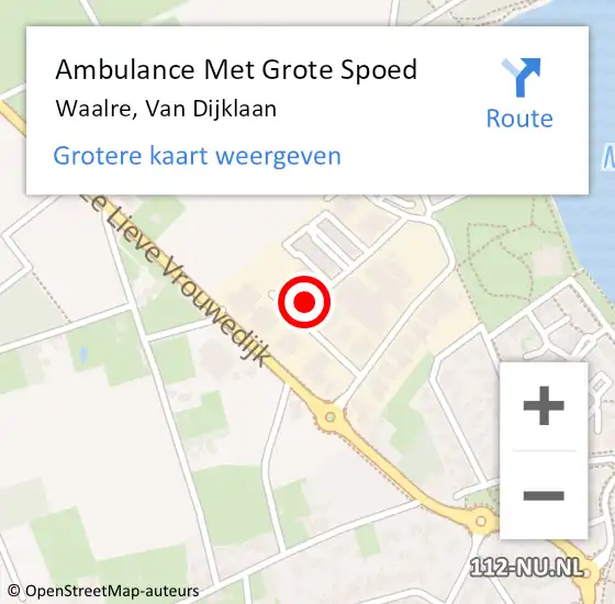 Locatie op kaart van de 112 melding: Ambulance Met Grote Spoed Naar Waalre, Van Dijklaan op 15 januari 2020 11:00