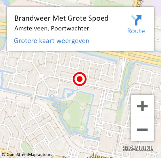 Locatie op kaart van de 112 melding: Brandweer Met Grote Spoed Naar Amstelveen, Poortwachter op 16 januari 2020 08:44