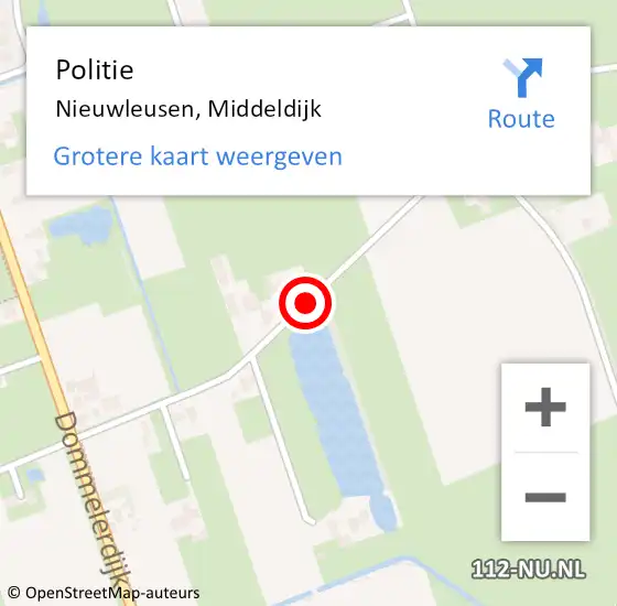 Locatie op kaart van de 112 melding: Politie Nieuwleusen, Middeldijk op 16 januari 2020 10:27