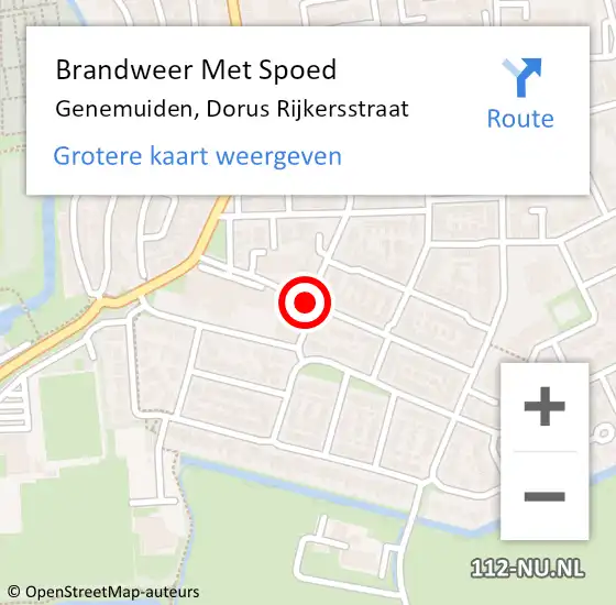 Locatie op kaart van de 112 melding: Brandweer Met Spoed Naar Genemuiden, Dorus Rijkersstraat op 16 januari 2020 13:40