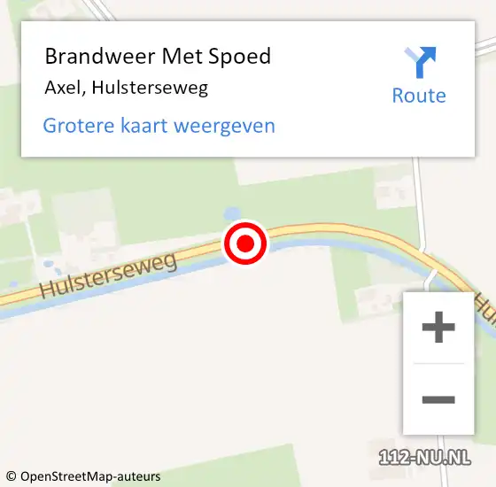 Locatie op kaart van de 112 melding: Brandweer Met Spoed Naar Axel, Hulsterseweg op 17 januari 2020 04:37