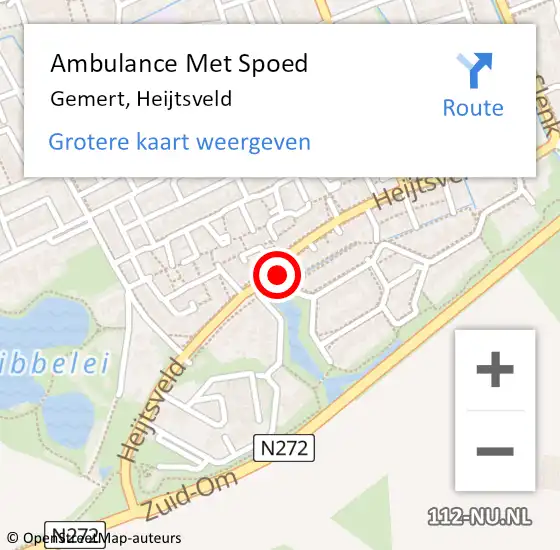Locatie op kaart van de 112 melding: Ambulance Met Spoed Naar Gemert, Heijtsveld op 17 januari 2020 15:04