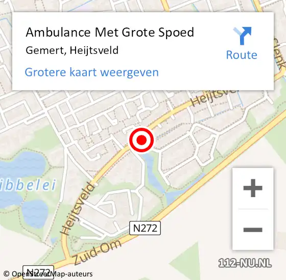 Locatie op kaart van de 112 melding: Ambulance Met Grote Spoed Naar Gemert, Heijtsveld op 17 januari 2020 15:40