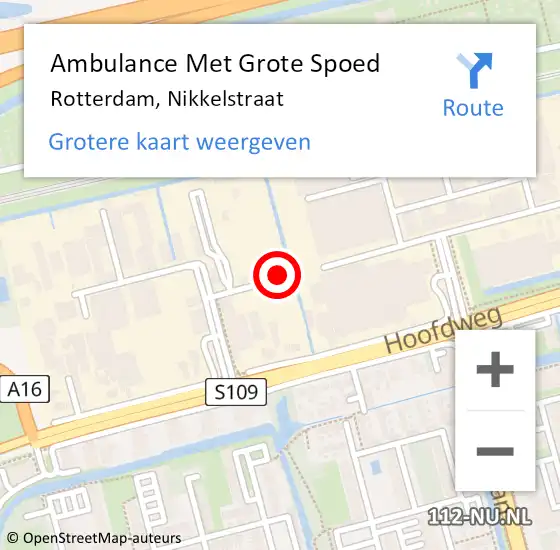 Locatie op kaart van de 112 melding: Ambulance Met Grote Spoed Naar Rotterdam, Nikkelstraat op 17 januari 2020 17:01