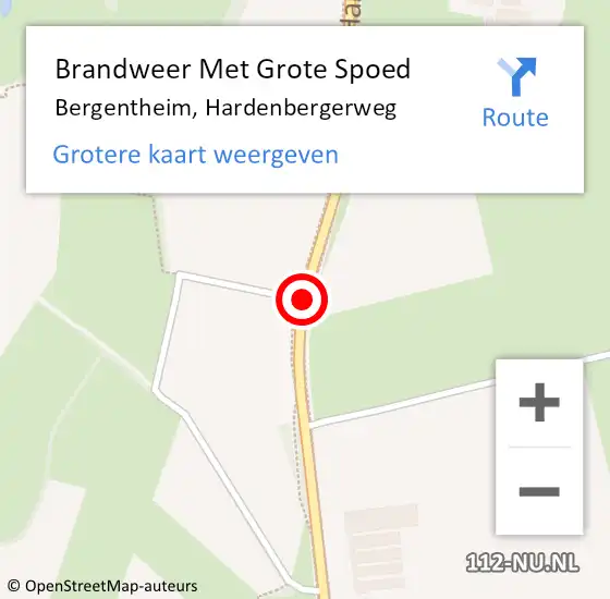 Locatie op kaart van de 112 melding: Brandweer Met Grote Spoed Naar Bergentheim, Hardenbergerweg op 17 januari 2020 17:49