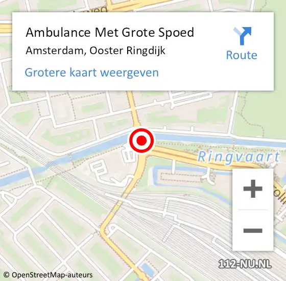 Locatie op kaart van de 112 melding: Ambulance Met Grote Spoed Naar Amsterdam, Ooster Ringdijk op 17 januari 2020 23:55