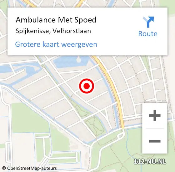 Locatie op kaart van de 112 melding: Ambulance Met Spoed Naar Spijkenisse, Velhorstlaan op 18 januari 2020 02:24