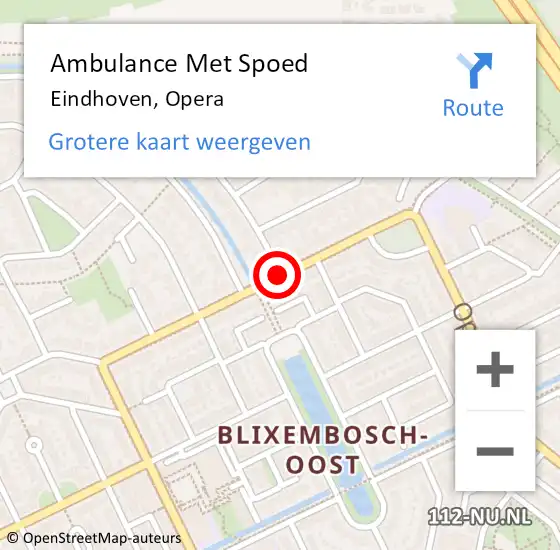 Locatie op kaart van de 112 melding: Ambulance Met Spoed Naar Eindhoven, Opera op 18 januari 2020 03:26