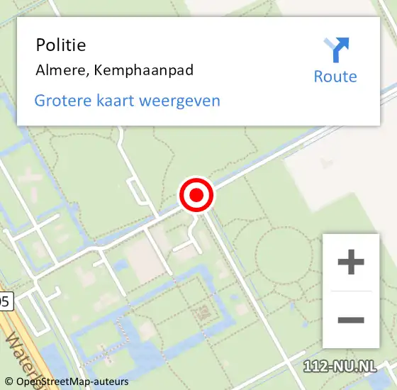 Locatie op kaart van de 112 melding: Politie Almere, Kemphaanpad op 18 januari 2020 10:41