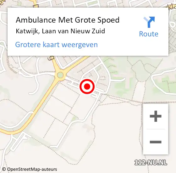 Locatie op kaart van de 112 melding: Ambulance Met Grote Spoed Naar Katwijk, Laan van Nieuw Zuid op 18 januari 2020 13:15