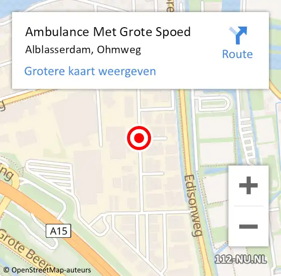 Locatie op kaart van de 112 melding: Ambulance Met Grote Spoed Naar Alblasserdam, Ohmweg op 18 januari 2020 14:23