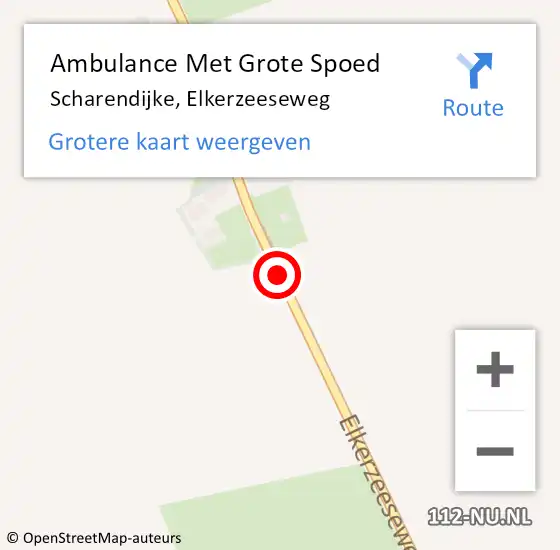 Locatie op kaart van de 112 melding: Ambulance Met Grote Spoed Naar Scharendijke, Elkerzeeseweg op 18 januari 2020 20:09