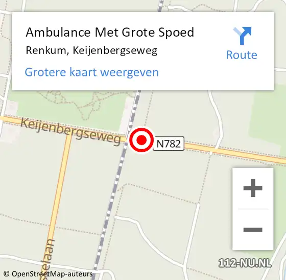 Locatie op kaart van de 112 melding: Ambulance Met Grote Spoed Naar Renkum, Keijenbergseweg op 19 januari 2020 10:43