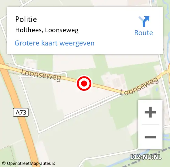 Locatie op kaart van de 112 melding: Politie Holthees, Loonseweg op 19 januari 2020 11:53
