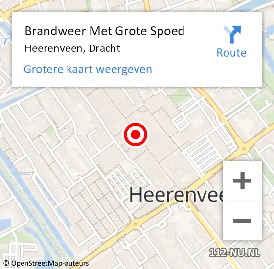 Locatie op kaart van de 112 melding: Brandweer Met Grote Spoed Naar Heerenveen, Dracht op 19 januari 2020 14:36