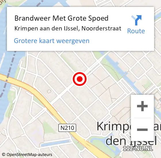 Locatie op kaart van de 112 melding: Brandweer Met Grote Spoed Naar Krimpen aan den IJssel, Noorderstraat op 20 januari 2020 00:21
