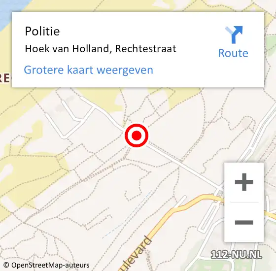 Locatie op kaart van de 112 melding: Politie Hoek van Holland, Rechtestraat op 20 januari 2020 12:03