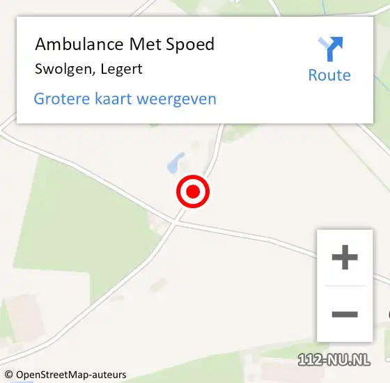 Locatie op kaart van de 112 melding: Ambulance Met Spoed Naar Swolgen, Legert op 20 januari 2020 15:56