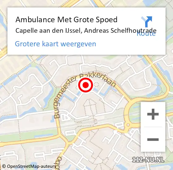 Locatie op kaart van de 112 melding: Ambulance Met Grote Spoed Naar Capelle aan den IJssel, Andreas Schelfhoutrade op 20 januari 2020 19:06