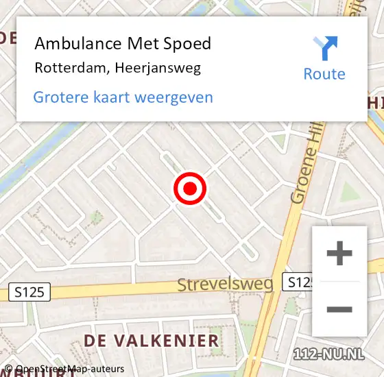 Locatie op kaart van de 112 melding: Ambulance Met Spoed Naar Rotterdam, Heerjansweg op 21 januari 2020 02:40