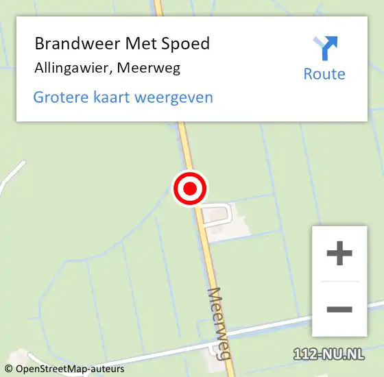 Locatie op kaart van de 112 melding: Brandweer Met Spoed Naar Allingawier, Meerweg op 21 januari 2020 05:37