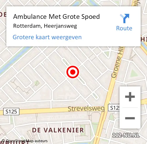Locatie op kaart van de 112 melding: Ambulance Met Grote Spoed Naar Rotterdam, Heerjansweg op 21 januari 2020 09:52