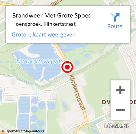 Locatie op kaart van de 112 melding: Brandweer Met Grote Spoed Naar Hoensbroek, Klinkertstraat op 21 januari 2020 11:11