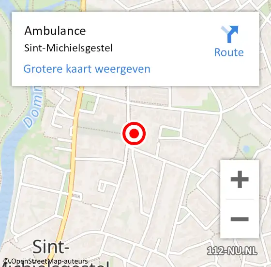 Locatie op kaart van de 112 melding: Ambulance Sint-Michielsgestel op 21 januari 2020 14:31