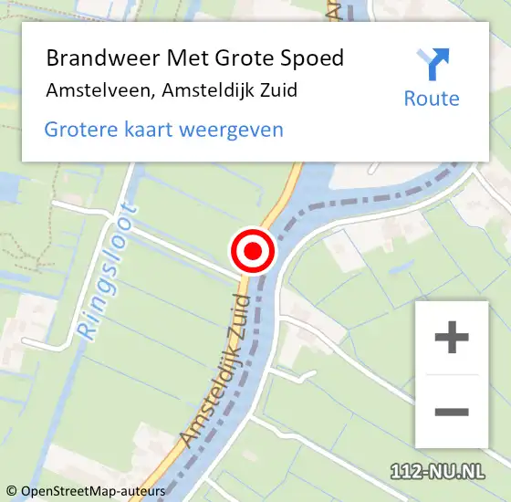 Locatie op kaart van de 112 melding: Brandweer Met Grote Spoed Naar Amstelveen, Amsteldijk Zuid op 21 januari 2020 17:34