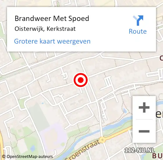 Locatie op kaart van de 112 melding: Brandweer Met Spoed Naar Oisterwijk, Kerkstraat op 21 januari 2020 19:18