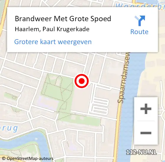 Locatie op kaart van de 112 melding: Brandweer Met Grote Spoed Naar Haarlem, Paul Krugerkade op 21 januari 2020 20:12