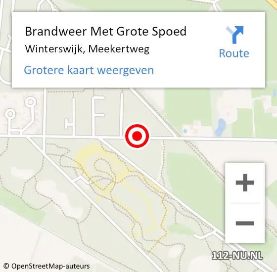 Locatie op kaart van de 112 melding: Brandweer Met Grote Spoed Naar Winterswijk, Meekertweg op 21 januari 2020 21:38