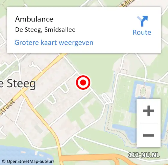 Locatie op kaart van de 112 melding: Ambulance De Steeg, Smidsallee op 22 januari 2020 02:50