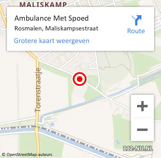 Locatie op kaart van de 112 melding: Ambulance Met Spoed Naar Rosmalen, Maliskampsestraat op 22 januari 2020 17:50