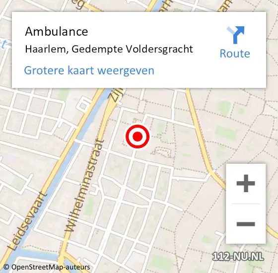 Locatie op kaart van de 112 melding: Ambulance Haarlem, Gedempte Voldersgracht op 22 januari 2020 21:03