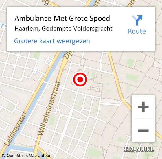 Locatie op kaart van de 112 melding: Ambulance Met Grote Spoed Naar Haarlem, Gedempte Voldersgracht op 22 januari 2020 21:04