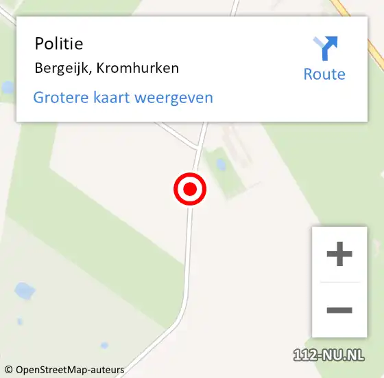 Locatie op kaart van de 112 melding: Politie Bergeijk, Kromhurken op 23 januari 2020 01:09