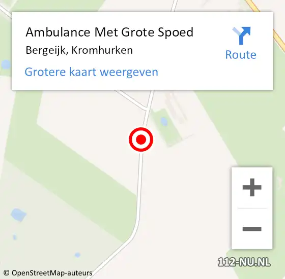 Locatie op kaart van de 112 melding: Ambulance Met Grote Spoed Naar Bergeijk, Kromhurken op 23 januari 2020 01:10