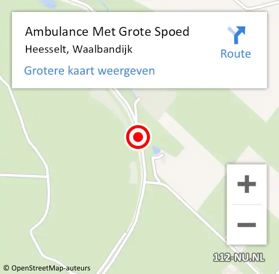 Locatie op kaart van de 112 melding: Ambulance Met Grote Spoed Naar Heesselt, Waalbandijk op 23 januari 2020 08:46