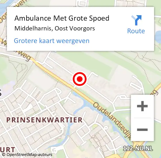 Locatie op kaart van de 112 melding: Ambulance Met Grote Spoed Naar Middelharnis, Oost Voorgors op 23 januari 2020 14:24