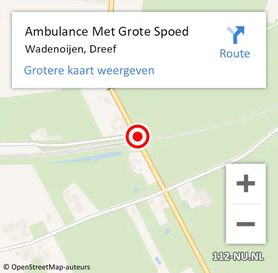 Locatie op kaart van de 112 melding: Ambulance Met Grote Spoed Naar Wadenoijen, Dreef op 23 januari 2020 21:16