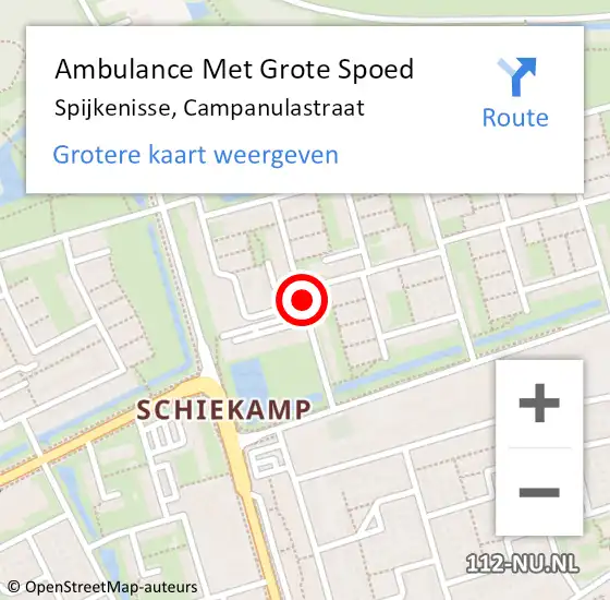 Locatie op kaart van de 112 melding: Ambulance Met Grote Spoed Naar Spijkenisse, Campanulastraat op 23 januari 2020 22:09