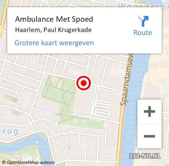 Locatie op kaart van de 112 melding: Ambulance Met Spoed Naar Haarlem, Paul Krugerkade op 24 januari 2020 11:55